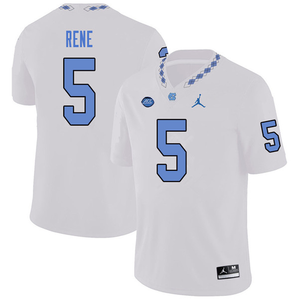 Jordan Brand Men #5 Patrice Rene North Carolina Tar Heels College Football Jerseys Sale-White